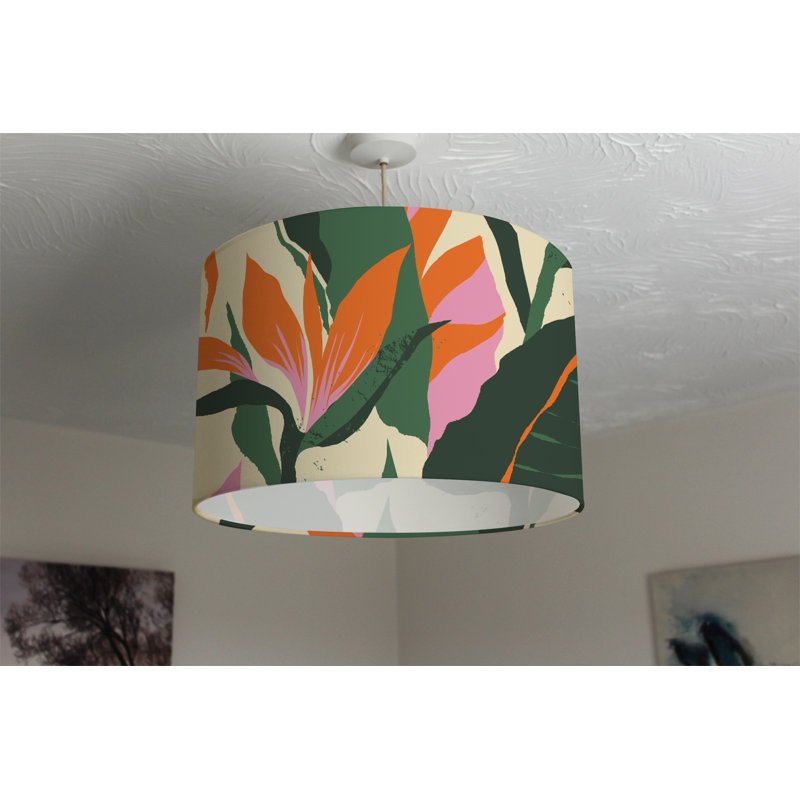 25cm H Canvas Drum Pendant Shade ( Clip On )