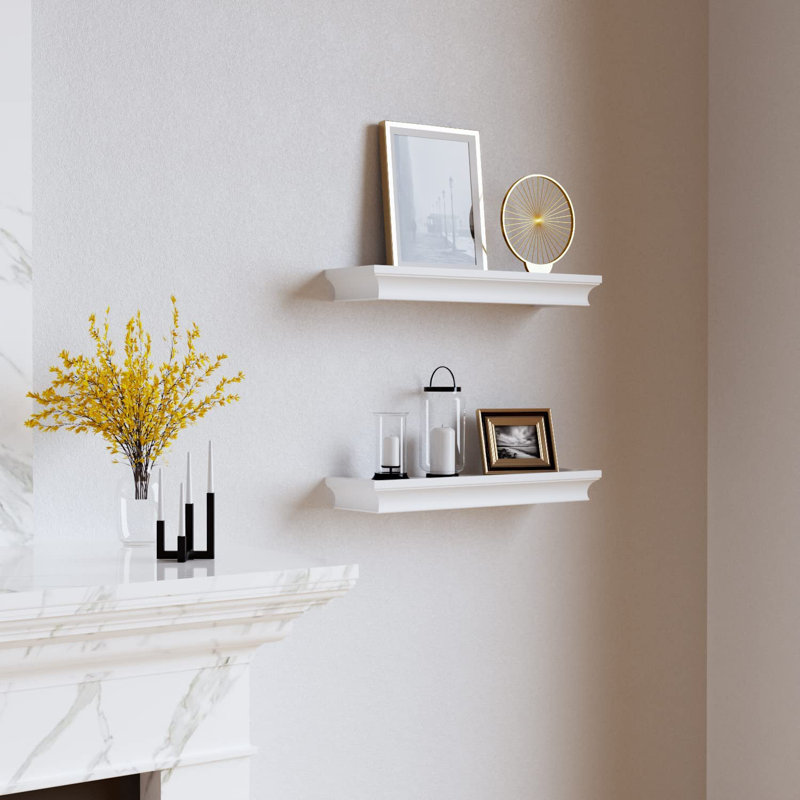 Marjut 3 Piece Floating Shelf, White