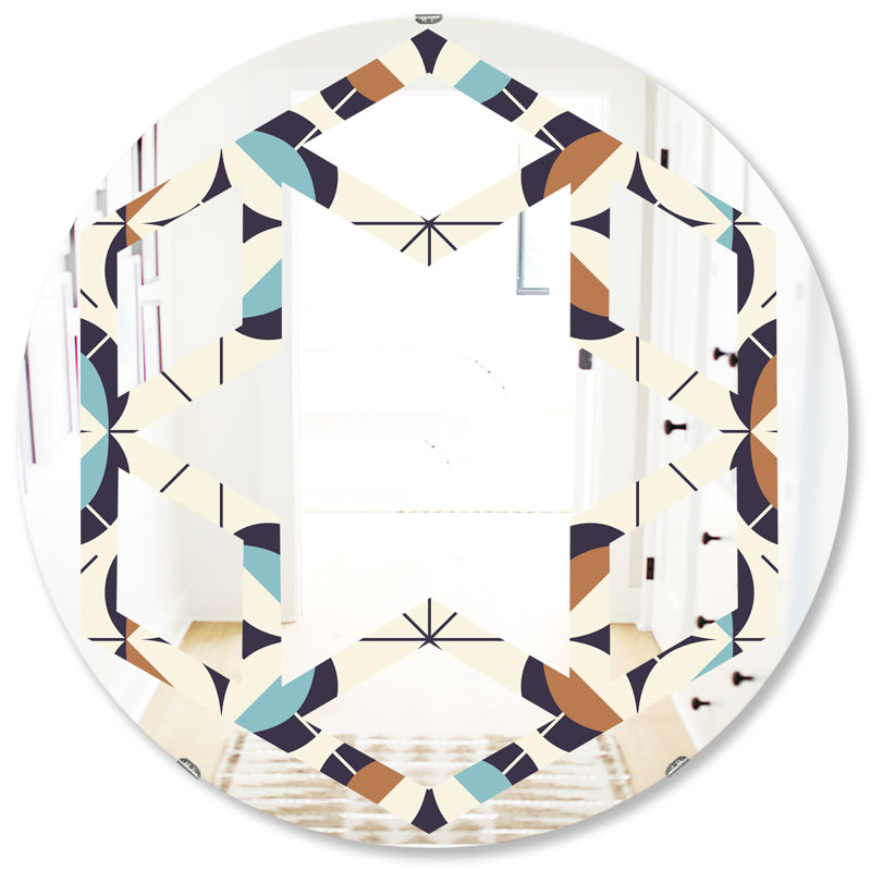 Miroir mural Hexagon Star, H 31,5 po x l 31,5 po, Motif géométrique hexagonal étoile V