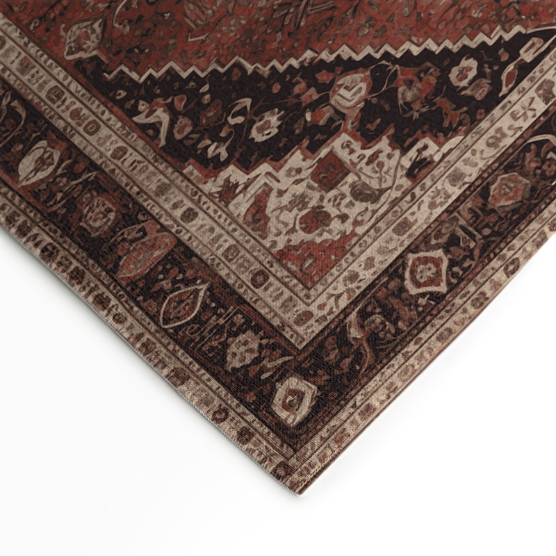 Persian Brown Indoor and Outdoor Area Rug, Rectangle 3' x 5'