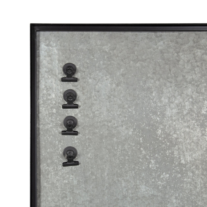 Tableau magnétique en métal galvanisé Jillette Owing, Argent argent