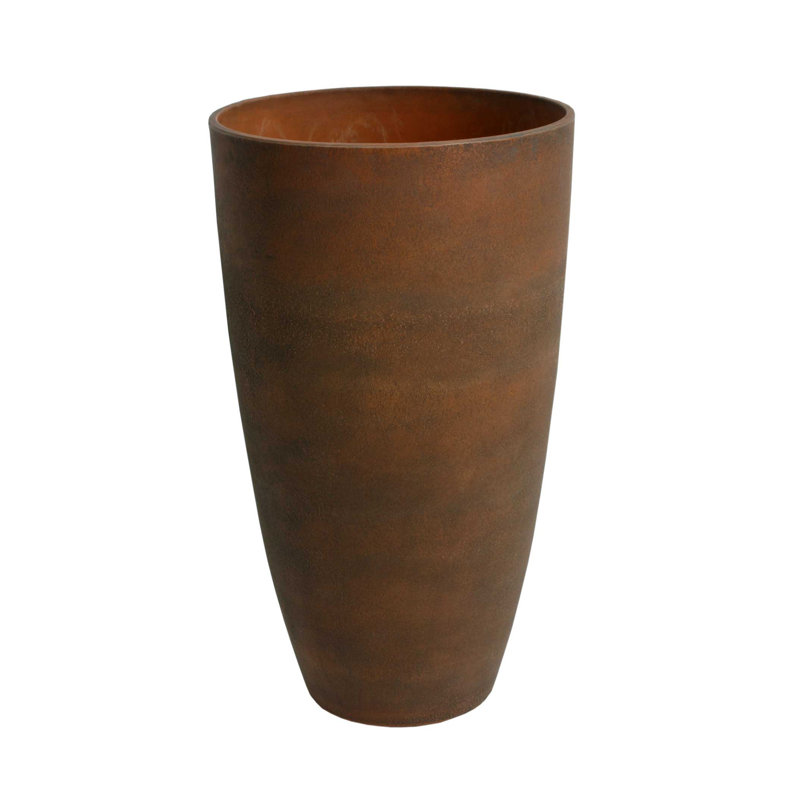 Kronberg Textured Resin Tall Pot Planter, Rust, 1