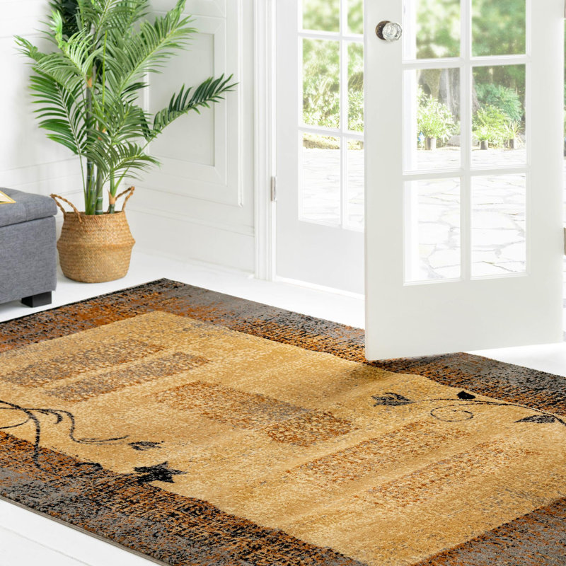 Tapis contemporain Arabica couleur espresso, Rectangle 7 pi x 10 pi