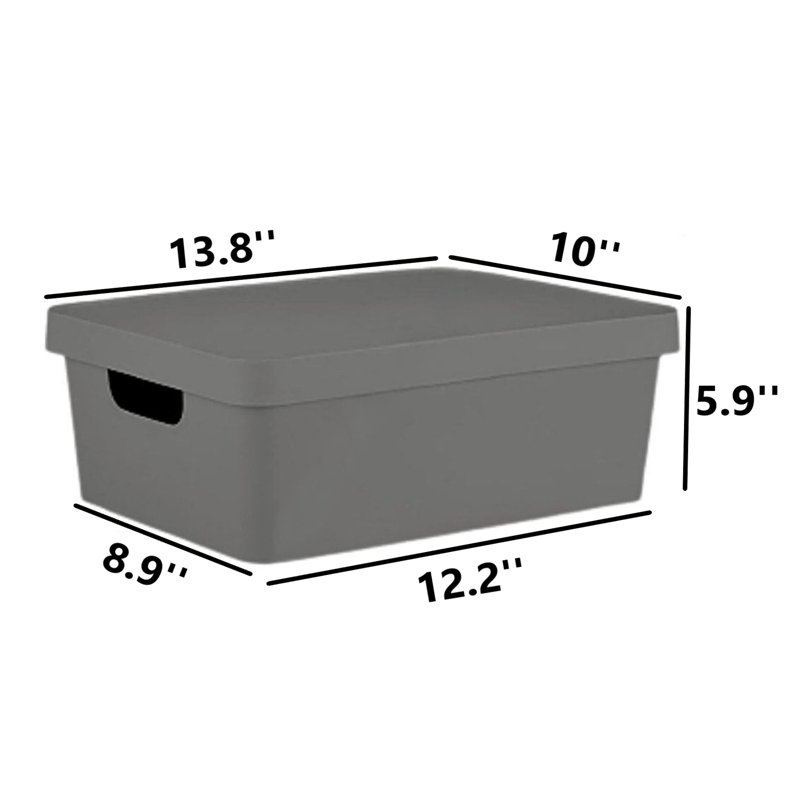 3 Pieces Storage Box Set, Anthracite