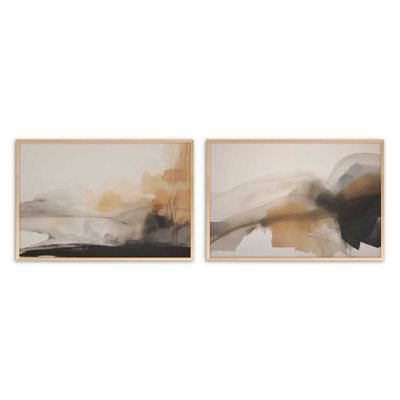 Copper Rustic Elegance Set of 2 Prints in a Black Frame, 18" x 24"