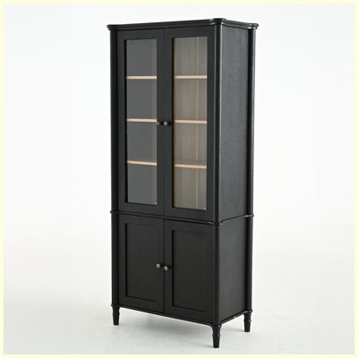Modern Display Cabinet with Storage and Glass Doors for Hallways by Canora Grey