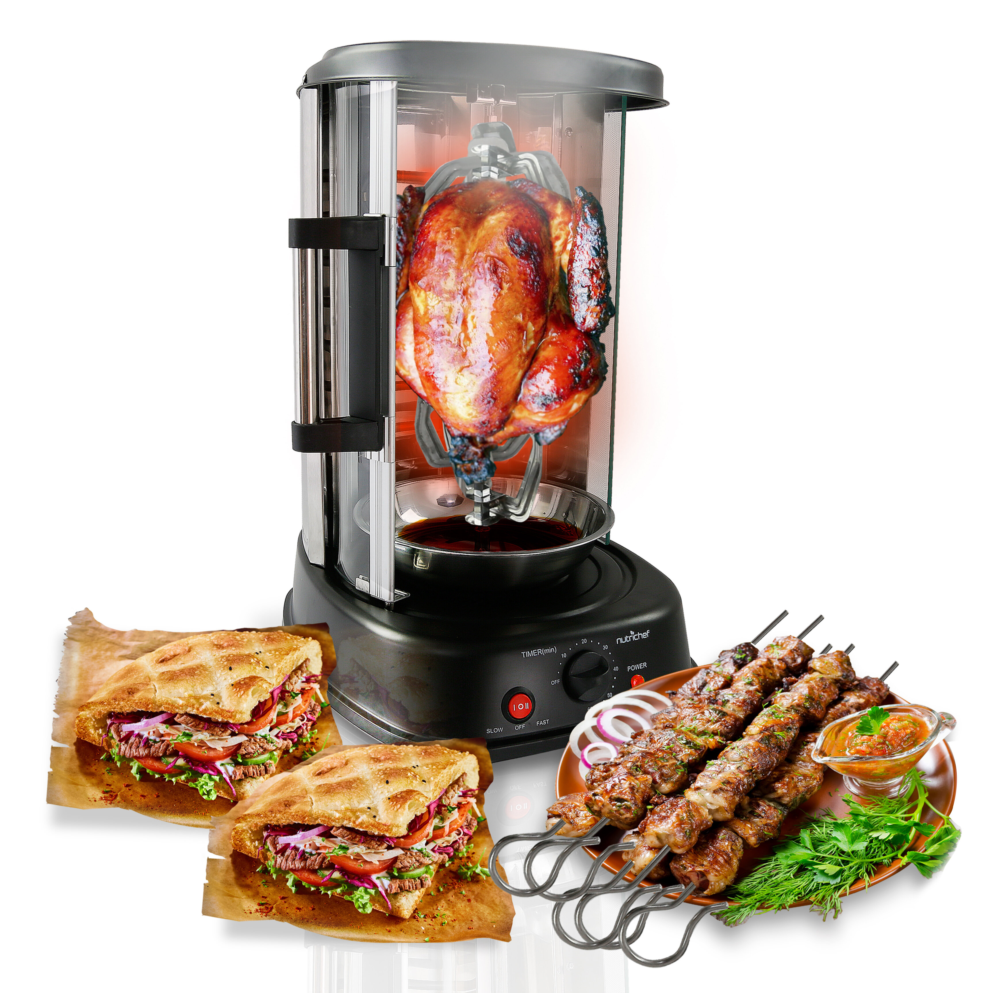 Multi-Function Rotisserie Oven - Countertop, Bake, Broil, Rotisserie - 24