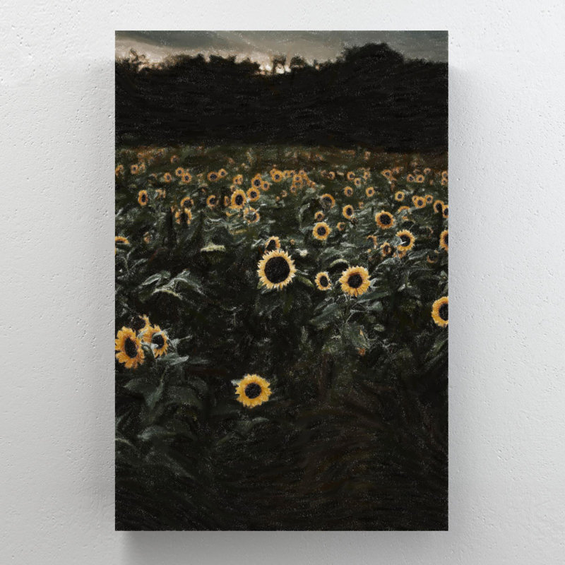 Champ de tournesols - 1 pièce, impression sur toile tendue, H 20 po x l 16 po x P 2 po
