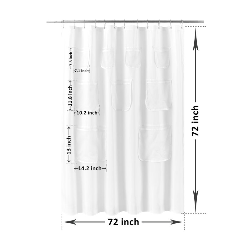 Rideau de douche simple Carlin, Blanc