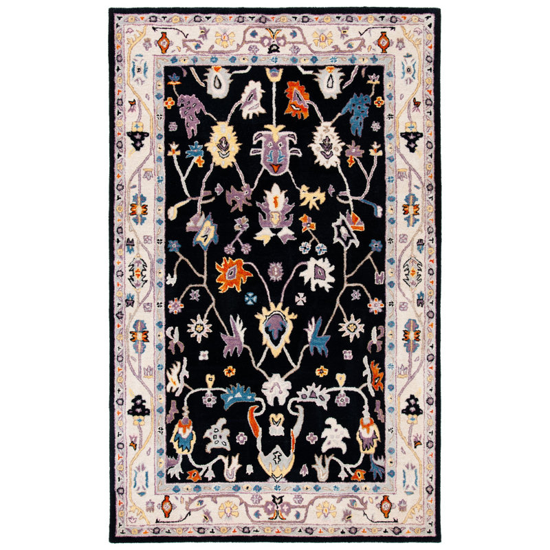 Tapis oriental en laine touffeté à la main Lisabeth, Rectangle 3 pi x 5 pi