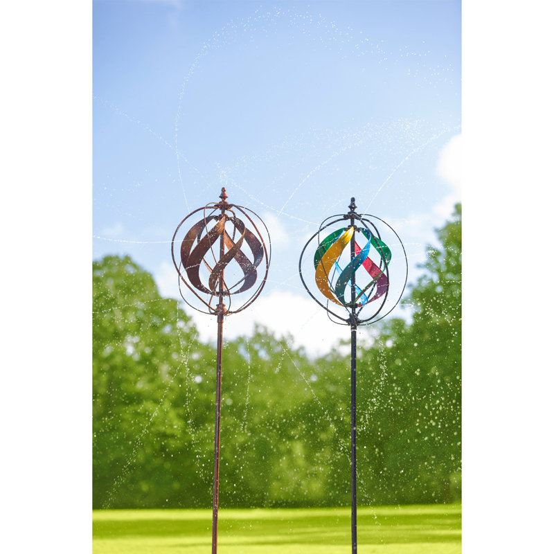 Weather Resistant Metal Rotator, Black/Blue/Green