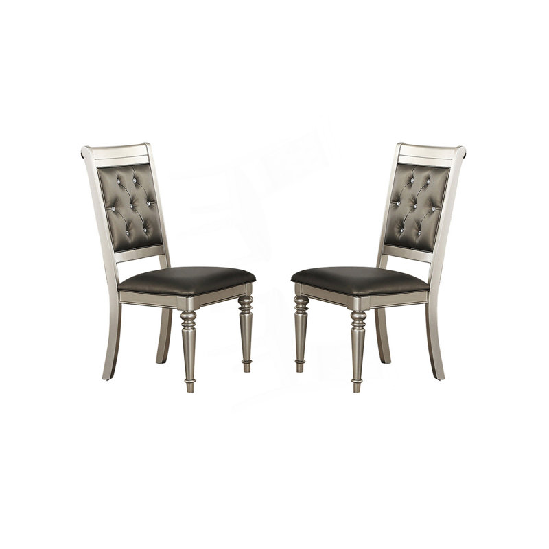 Ensemble de 2 chaises de salle à manger avec dossier capitonné et chaise d'appoint