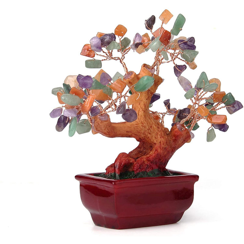 Acerra 5.5'' Faux Bonsai Tree in Stone Pot