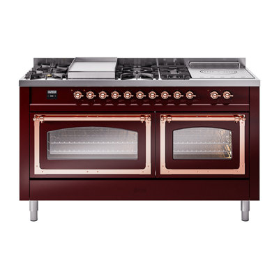 ILVE Nostalgie II Noblesse 60 po à 2 brûleurs, plaque chauffante, plaque de cuisson française