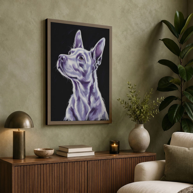 Poised Chihuahua Modern - Wrapped Canvas, 30x20 - 76.2 x 50.8 cm, Cream Border