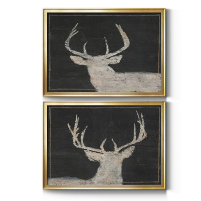 Brow Tine Deer I - ensemble de 2 peintures encadrées