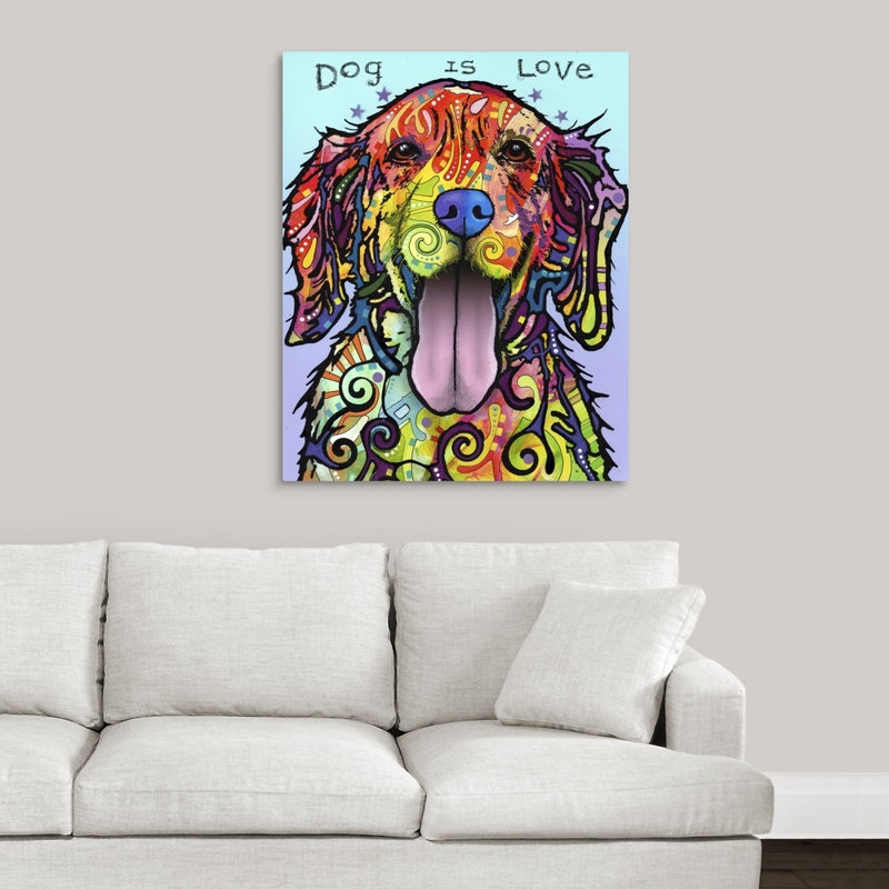 « dog is love », reproduction, Toile, H 20 po x l 16 po x P 1,5 po