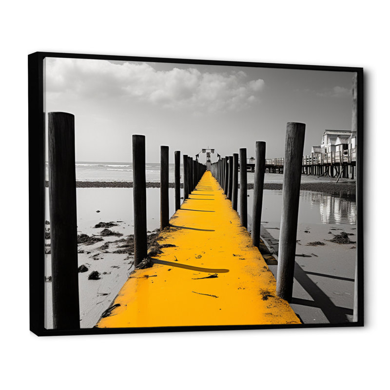 «Amandi Beach», reproduction sur toile, H 12 po x l 20 po x P 1 po, Cadre flottant noir