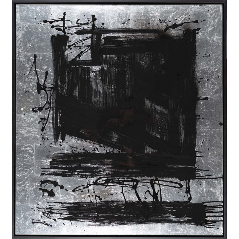 Black And Silver Abstract 1 Painting
