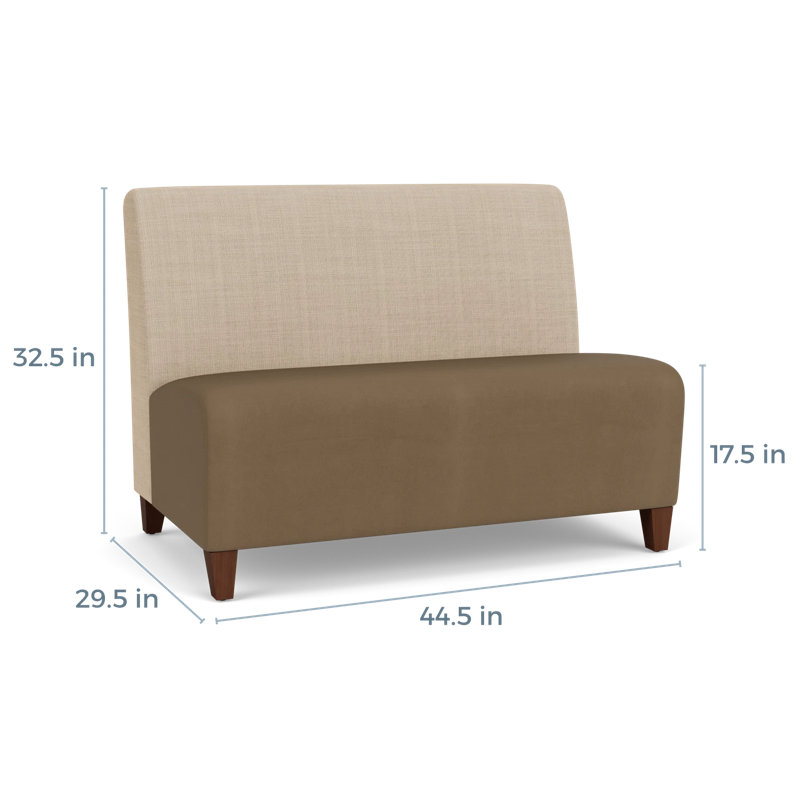 Causeuse sans accoudoirs Ravenna, Bois de noyer, Chambray calcaire / Patriot Plus taupe