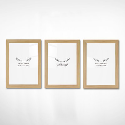 Ensemble de 3 cadres photo Chiu, couleur naturelle, 4 x 6 pouces | 100% plastique durable, largeur du cadre: 0,8 po | Parfait pour la décoration intérieure, la présentation murale d'une galerie ou un cadeau - Conception élégante et polyvalente pour n'importe quelle pièce