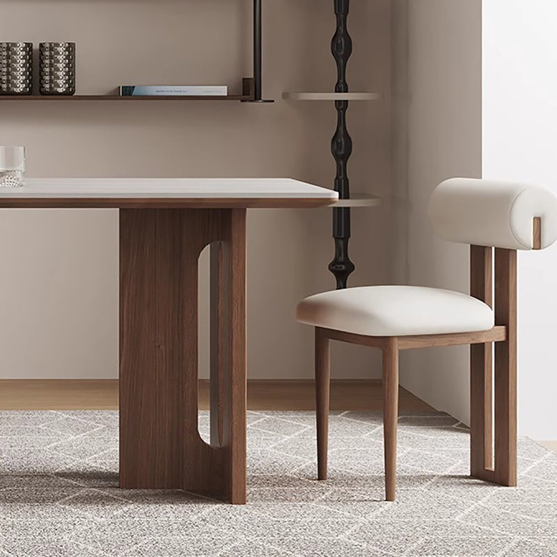 Table de salle à manger rectangulaire moderne avec plateau en dalle de roche, H 29,5 po x L 70,9 po x l 31,5 po