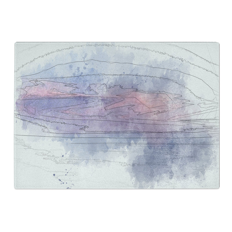 Tempered Glass Light Clouds Chopping Board, 20 cm x 28.5 cm
