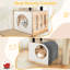  Wood Cat Tree w/Dual Cat Condos Sturdy Metal Tubes Frame Sisal Scratching Posts