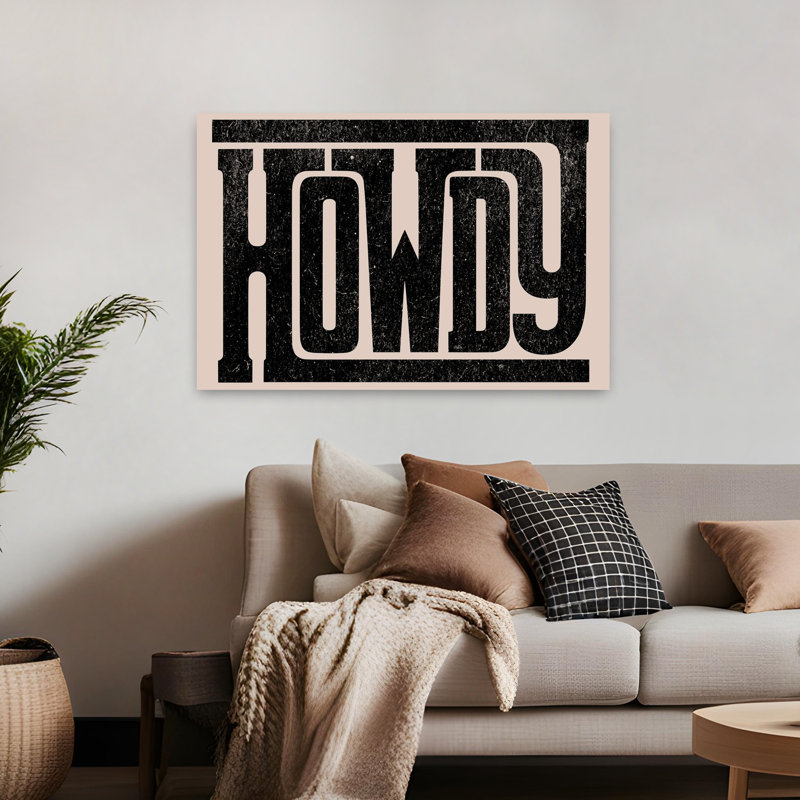 Art mural contemporain Howdy, 32" H x 48" W