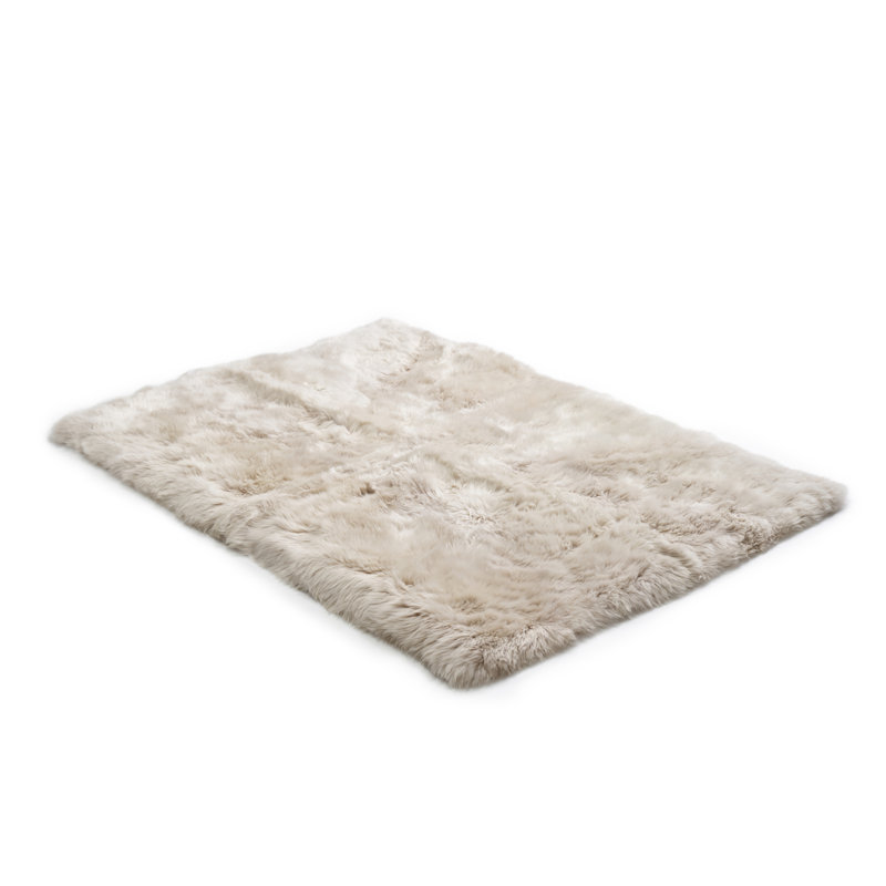 Solid Colour Sheepskin Shag 120cm X 180cm Area Rug