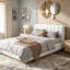 Grand lit plateforme tapissier Boucle-547732559