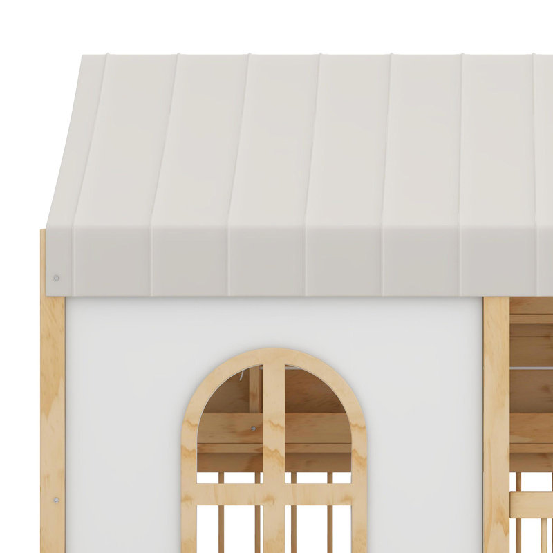 Lit maison avec grands tiroirs, Naturel