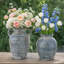 Kenith Handcrafted Paper Mache Clay Vase Set With Amphora Shape And Handles - Rustic Decorative Accent For Home Decor
