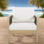 Ensemble de 2 chaises longues Modern Patio, corde en bois d'acacia pour la maison