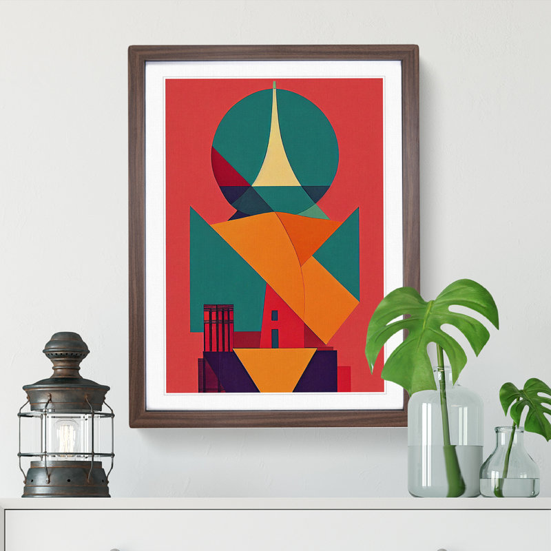 Bold Architecture No.1 - Print, White, Walnut Framed, 66cm H x 48cm W x 2cm D