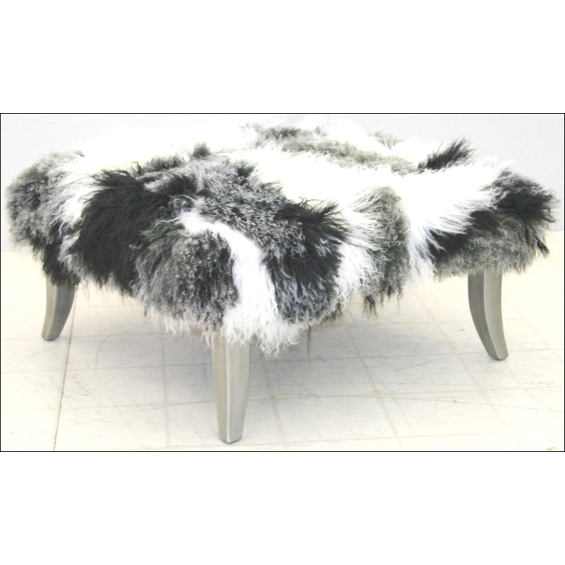 Square Ottoman, Bella Chocolate Performance Velvet, French Dark Cherry