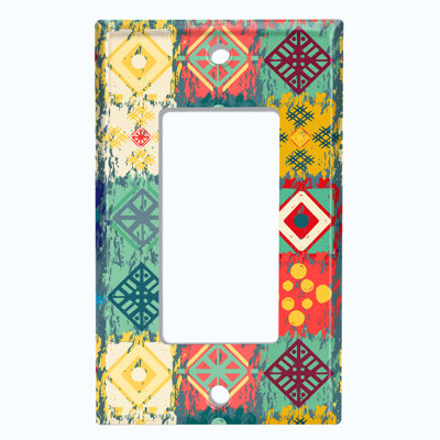 Patterned 1 - Gang Rocker Standard Wall Plate