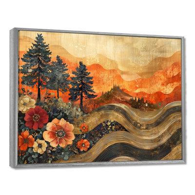 Genki Seasonal Flowers Into A Countryside Landscape II - campagne grand art mural