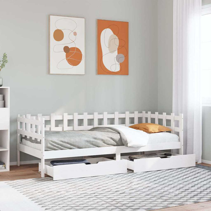Solid Wood Daybed, 80 x 200cm, White