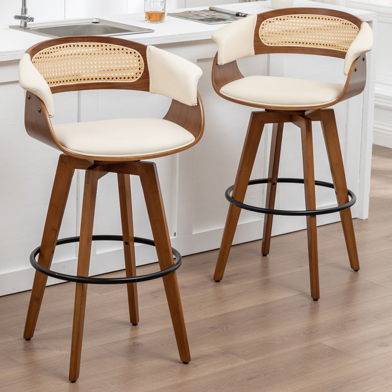 Tabourets de bar pivotants rembourrés, Tabouret de bar (siège d'une hauteur de 29,52 po), Beige