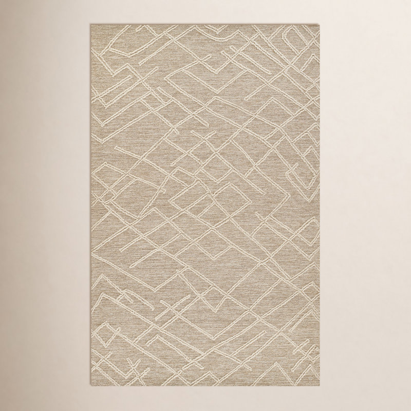 Hand Tufted Wool Abstract Indoor Rug, Rectangle 8' x 10'