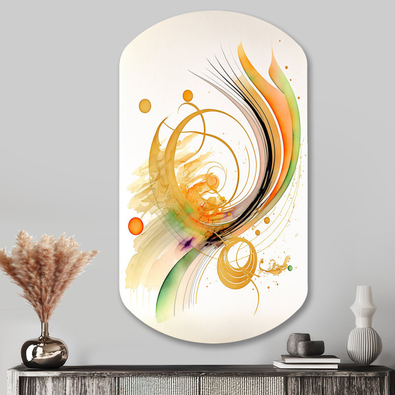 Golden Spiral Movement II - Cylinder Abstract Spirals Metal Wall Art, Asymmetrical Metal Wall Sculpture Print