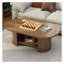 Table basse 47 pouces ovale cannelée avec tablette de rangement