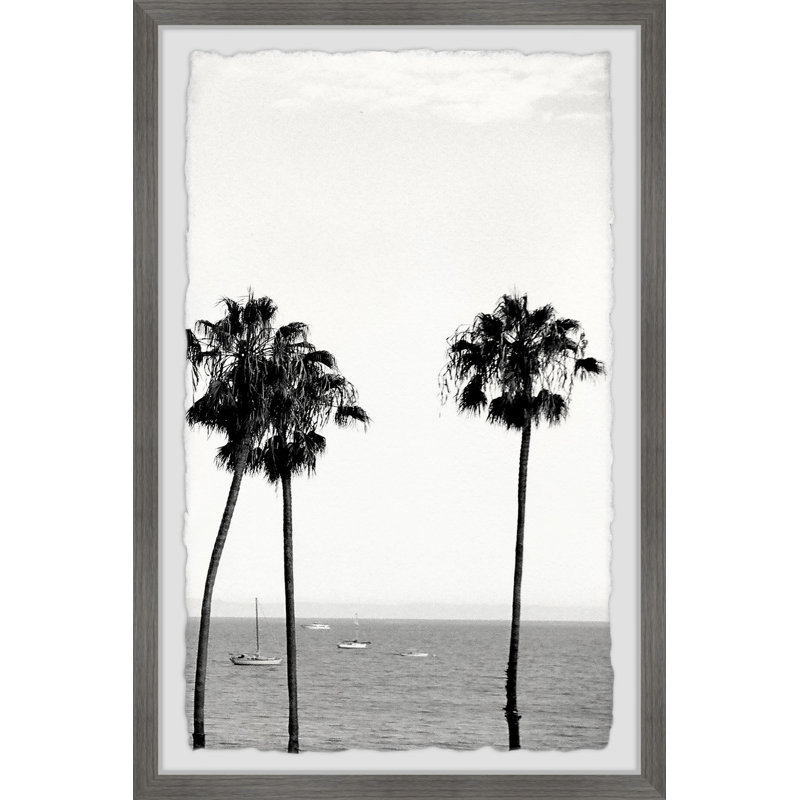 Palm Trees And The Sea - Single Picture Frame Print, 30cm H x 20cm W x 3.81cm D