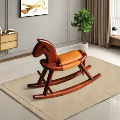 Natural rosewood horse rocking chair