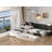 Twin Size 2 Drawers L-shaped Platform Beds with Trundle and Built-in Table-79433333