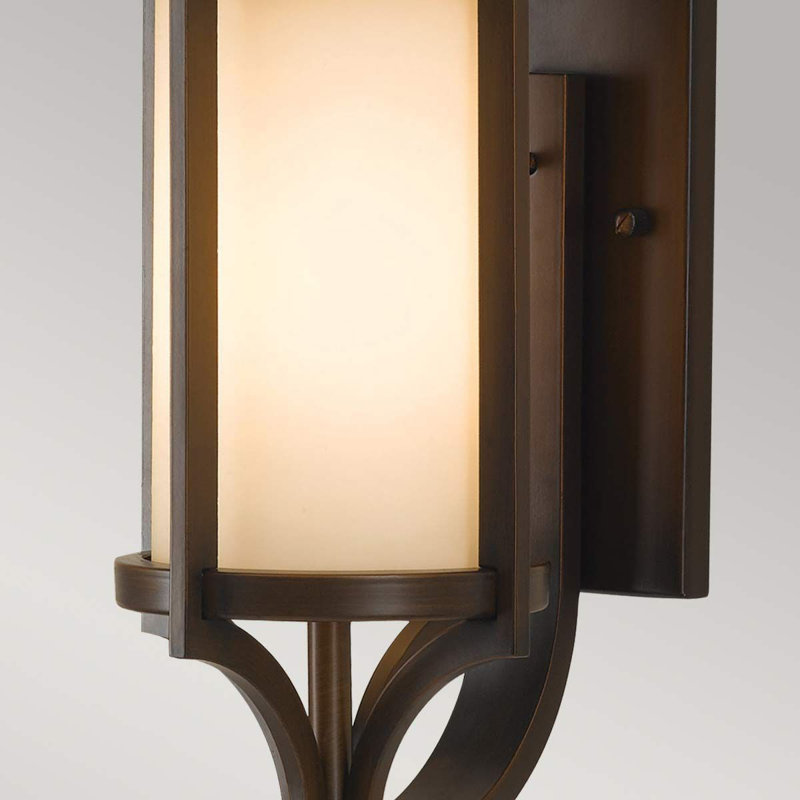 Tiffany Bronze Frosted Glass Outdoor Wall Lantern, Small