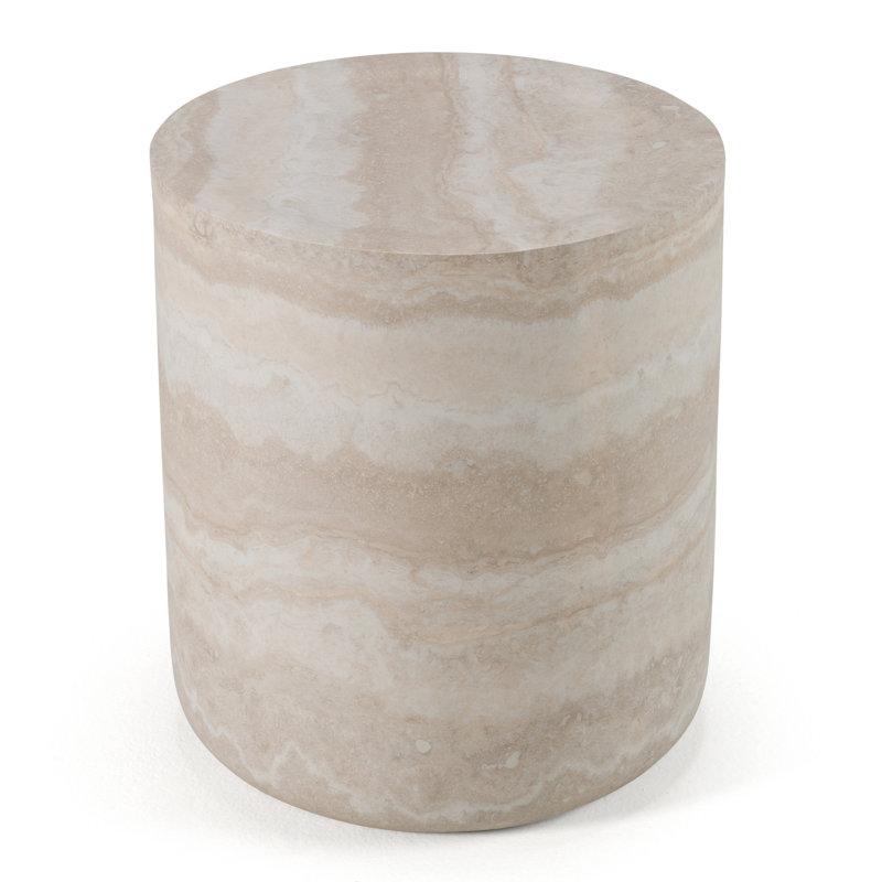 Hamidullah - Table de bout moderne en faux travertin