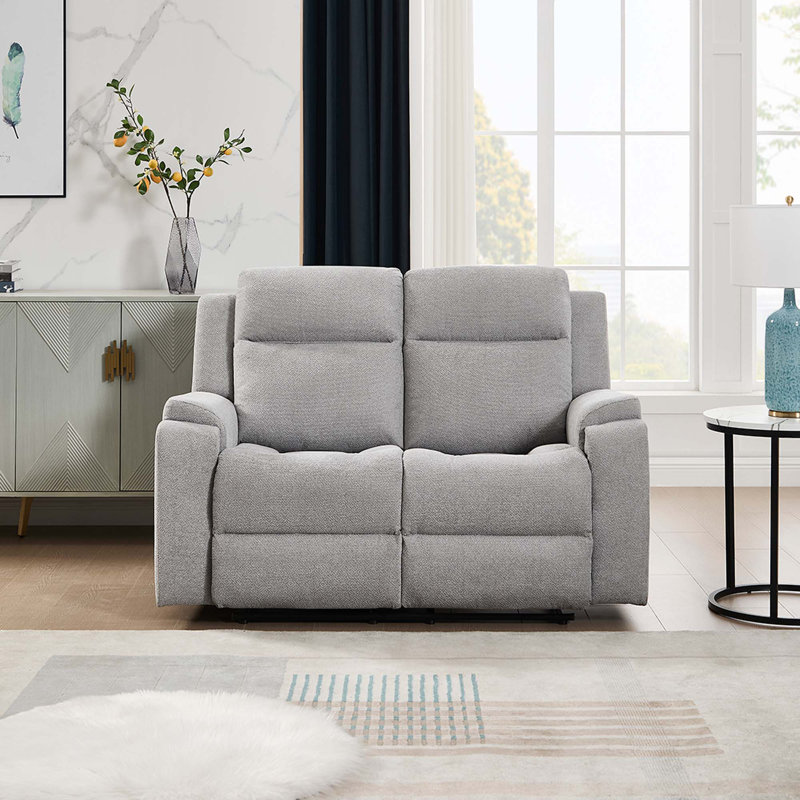 2 Seater Chenille Reclining Sofa, Grey
