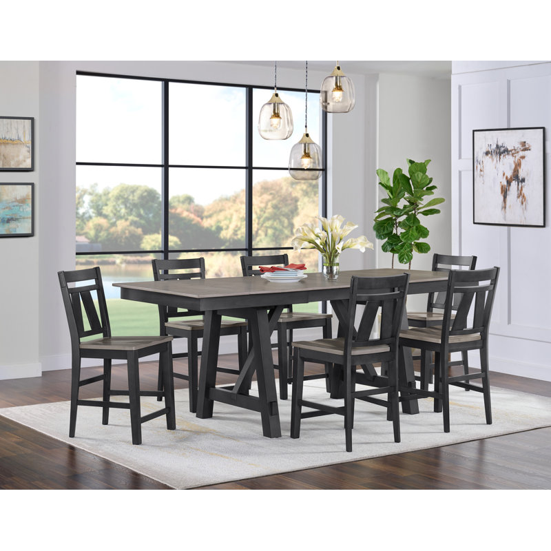 Dining Set, 7 Pieces: Table, 6 Chairs